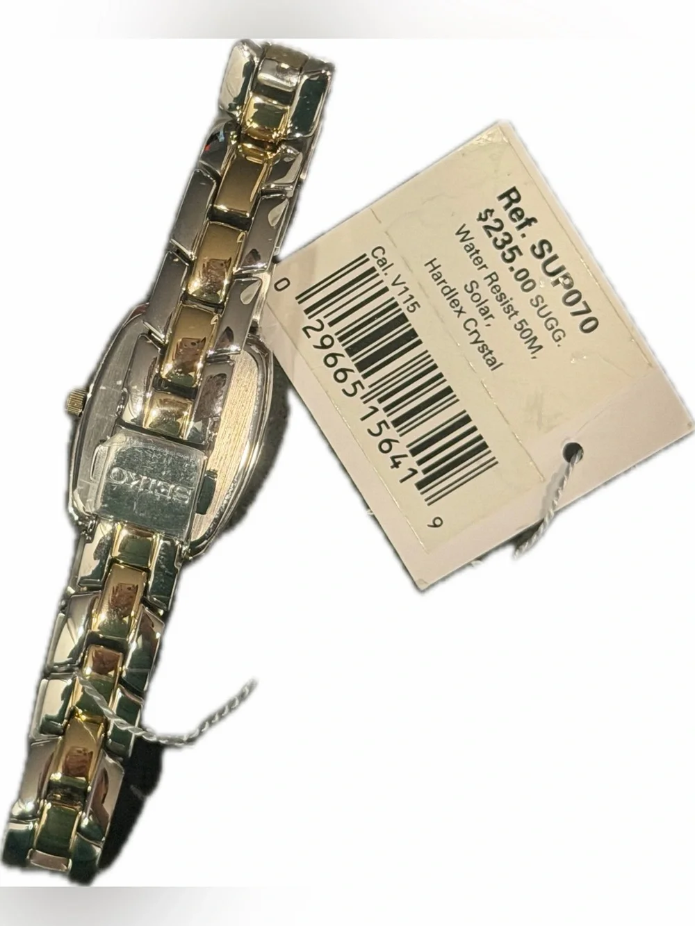 Seiko Women's Solar White Dial Two Tone Watch SUP070